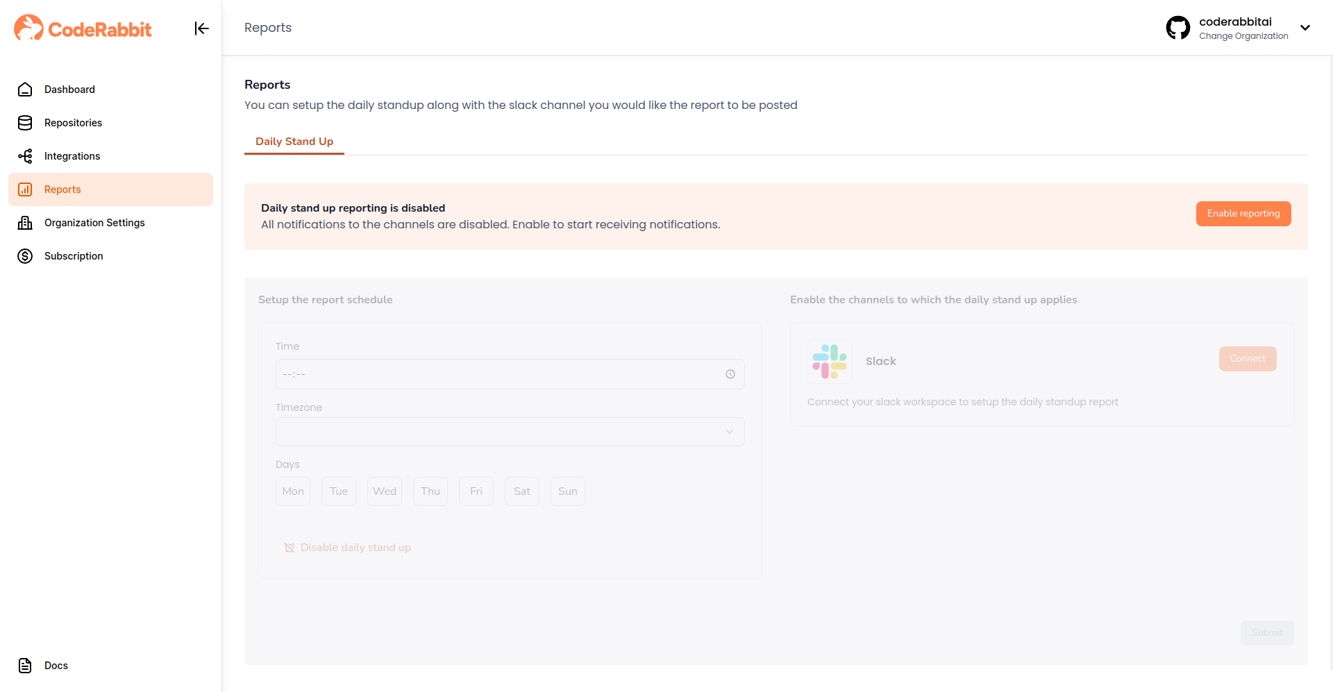 Disabled reporting page